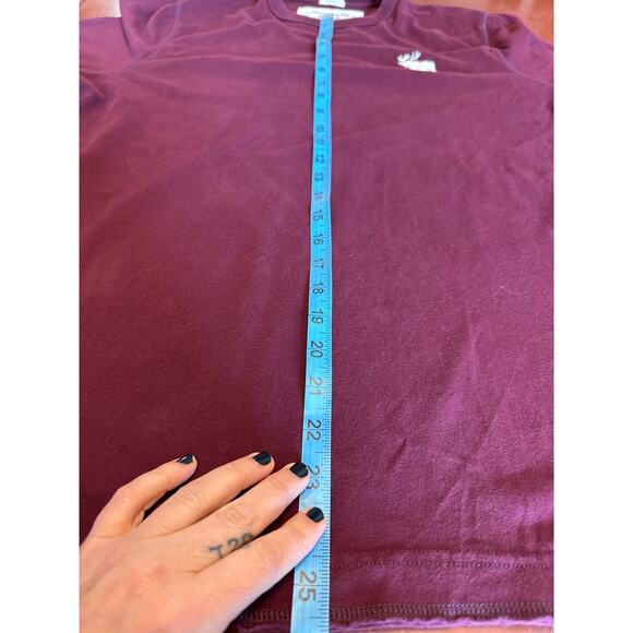 Abercrombie Mens Muscle Fit LS Tee XL Burgundy Y2K A&F Logo Shirt - Picture 9 of 9
